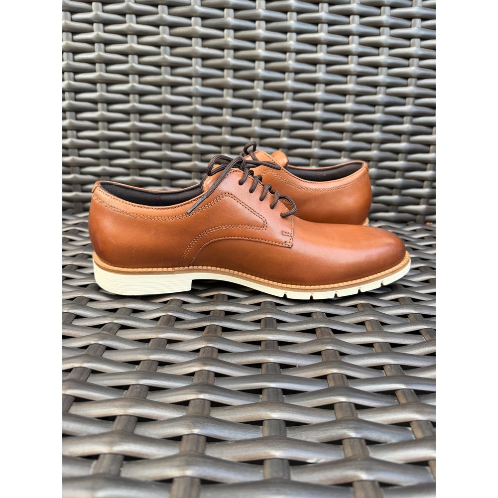 Cole Haan Mens FlexGrand 360 Tan Leather Plain Toe Derby Shoes Size 10M New - Picture 6 of 11